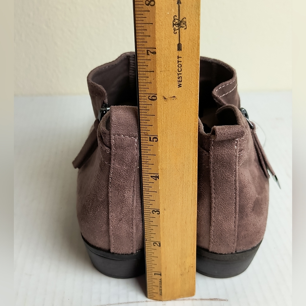 Az Garrity 9.5M Mauve Ankle Booties Side Zip Pull-on - Picture 11 of 11